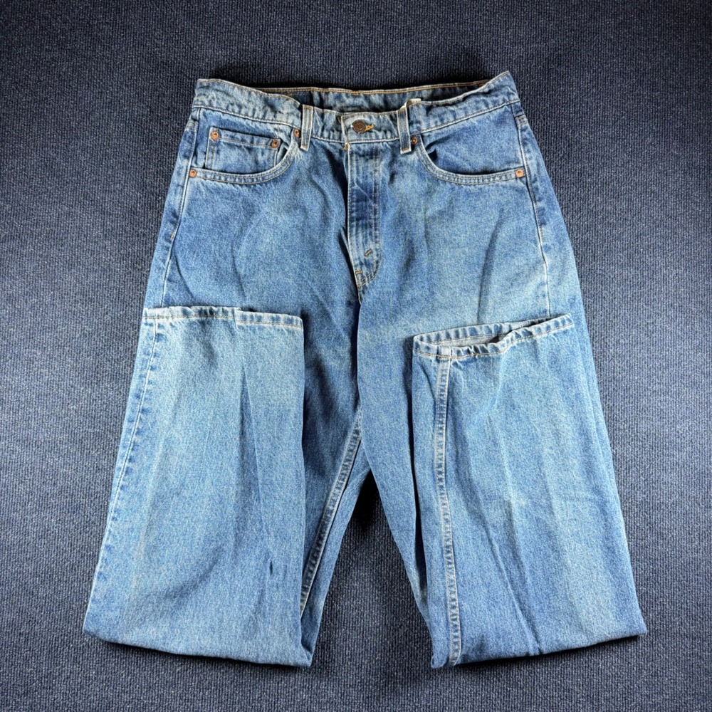 Levis 565 Loose Fit Wide Leg Jeans W34 L34 Blue Denim Vintage USA